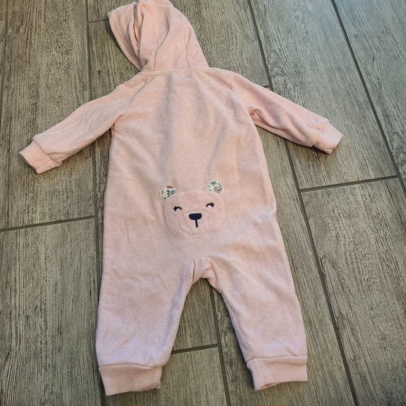 🏷 3/$15 or 5/$20 Carter's baby girl warm zippered pajamas pink floral size 6M - Picture 7 of 8